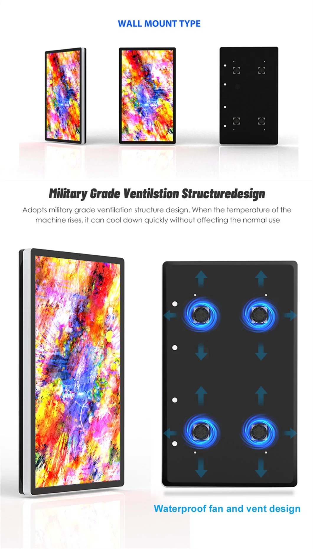 Waterproof Interactive with HDMI Output and Touch Screen 49 Inch Advertising Screen Digital Signage Outdoor LCD HD Display Smart Board