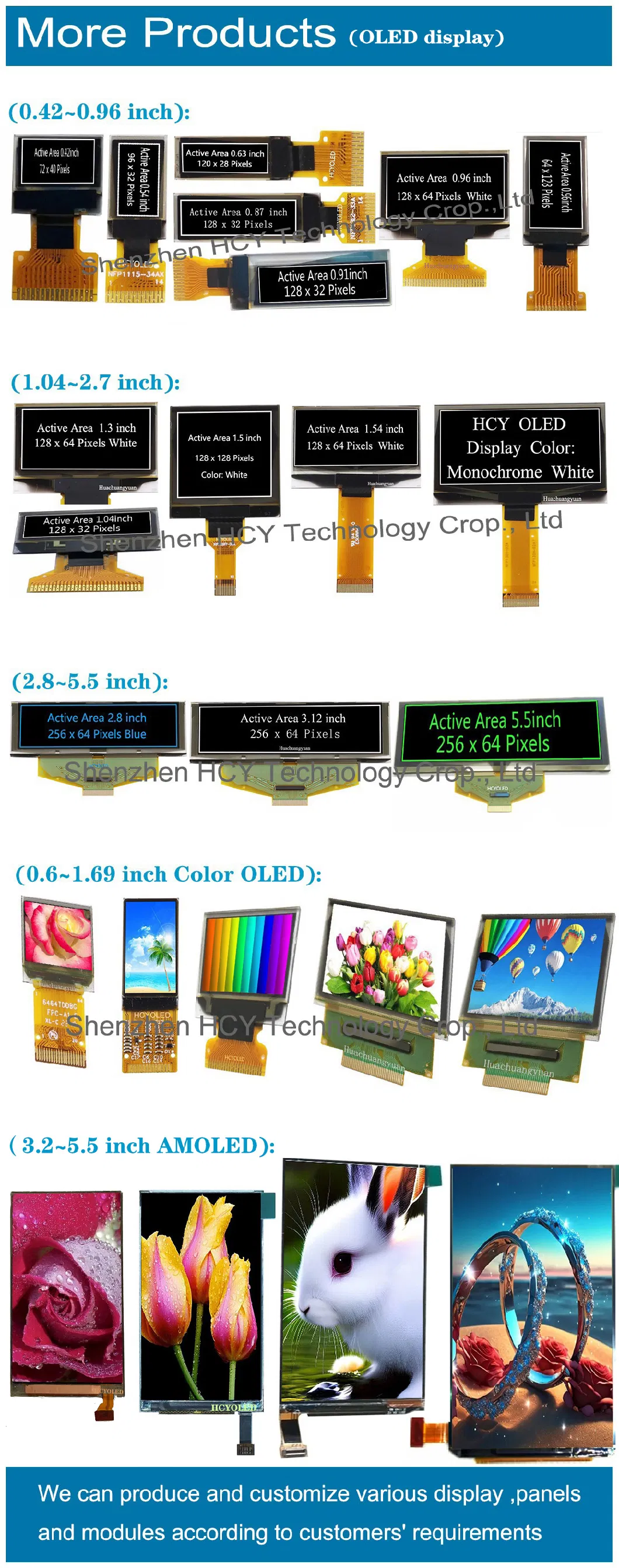 0.5 Inch Tiny OLED Display with 88X48 Resolution, Transparent OLED Panel, Amoled