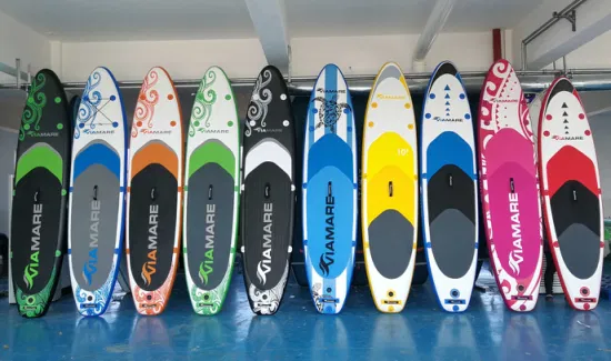 China Fabricação de prancha de stand up paddle inflável barata e personalizada